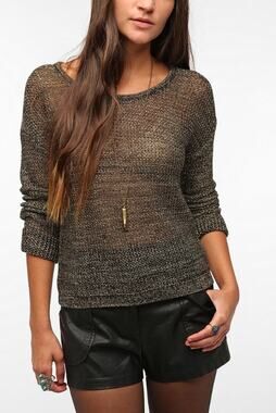 ByCorpus Gold Black Sheer Light Sweater Sz XS